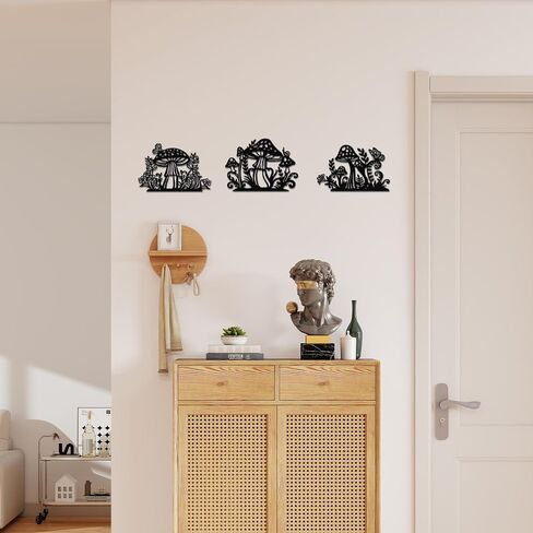 Enchanting Mushroom Wall Decor for Kitchen & Bathroom - Vibrant Mushroom Art Sculpture with Lifelike Toadstool Designs, Easy Install Rust-Resistant Metal Wall Art for Living Room, Bedroom, Office in Kuwait