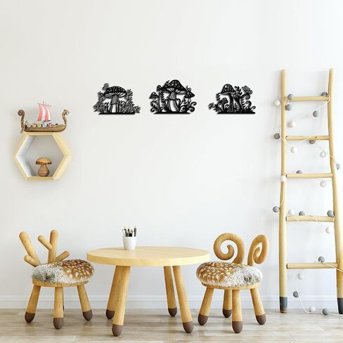 Enchanting Mushroom Wall Decor for Kitchen & Bathroom - Vibrant Mushroom Art Sculpture with Lifelike Toadstool Designs, Easy Install Rust-Resistant Metal Wall Art for Living Room, Bedroom, Office in Kuwait