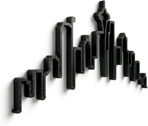 Pamani | Seattle Skyline Wall Art – 3D Cityscape Wall Decor, Large 28" Modern Home Decor for Living Room, Office, Apartment, Minimalist Urban Skyline Art (Obsidian Black) in Saudi Arabia