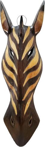 Stoneage Arts Giraffe Zebra Face Mask Wall Hanging Décor Hand Painted Patterns African Safari Decorative Accent A Contemporary Variation An Awesome Gifting Idea 20 Inch (Giraffe S1) in Saudi Arabia