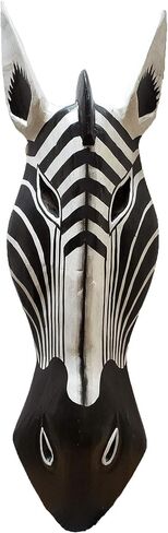 Stoneage Arts Giraffe Zebra Face Mask Wall Hanging Décor Hand Painted Patterns African Safari Decorative Accent A Contemporary Variation An Awesome Gifting Idea 20 Inch (Giraffe S1) in Saudi Arabia