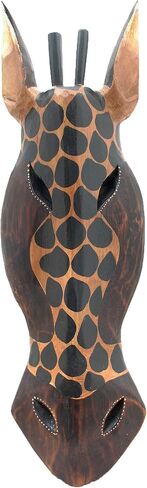 Stoneage Arts Giraffe Zebra Face Mask Wall Hanging Décor Hand Painted Patterns African Safari Decorative Accent A Contemporary Variation An Awesome Gifting Idea 20 Inch (Giraffe S1) in Saudi Arabia