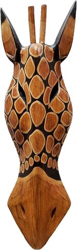 Stoneage Arts Giraffe Zebra Face Mask Wall Hanging Décor Hand Painted Patterns African Safari Decorative Accent A Contemporary Variation An Awesome Gifting Idea 20 Inch (Giraffe S1) in Saudi Arabia
