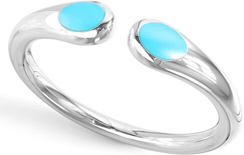 Metal Factory Sterling Silver Double Sided Pink/Blue/Green Enamel Adjustable Toe Band Ring in Saudi Arabia