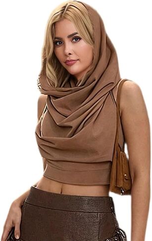 Women's Rave Tops Boho Beach Crop Top Halter Cover Up Open Back Sleeveless Top in Kuwait