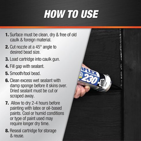 DAP 7079818280 DYNAFLEX 230 Black Raw Building Material, 10.1 oz in Kuwait