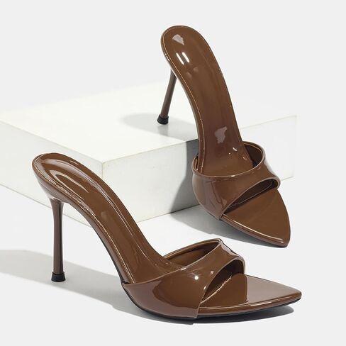 Women'S Pointed Open Toe Stiletto High Heels Dress Mules Sexy Leather Slip On Slingback Backless Heeled Slide Sandals Party Wedding Daily Dress Pumps in Kuwait