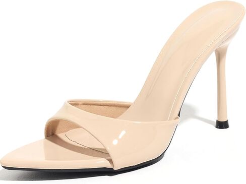 Women'S Pointed Open Toe Stiletto High Heels Dress Mules Sexy Leather Slip On Slingback Backless Heeled Slide Sandals Party Wedding Daily Dress Pumps in Saudi Arabia