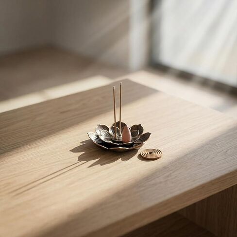 Incense Holders Lotus Brass Stick Incense Holder with 6 Holes Cone Ash Catcher for Meditation Yoga Fragrance Home Office Decor in Kuwait
