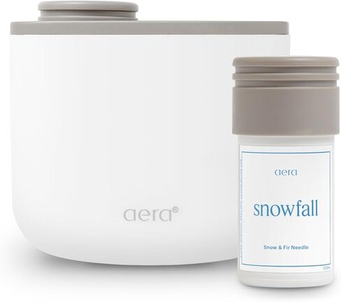 Aera Mini Home Fragrance Diffuser Bundle with Snowfall Refill - Smart Plug-in Aroma Control, Hypoallergenic Scent Technology, Family & Pet Safe, White + Limited Edition Snowfall Capsule in Saudi Arabia