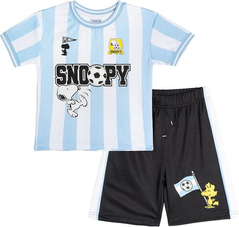 PEANUTS Snoopy Athletic Soccer T-Shirt & Shorts Set Toddler to Big Kid Sizes (2T - 10-12) in Kuwait