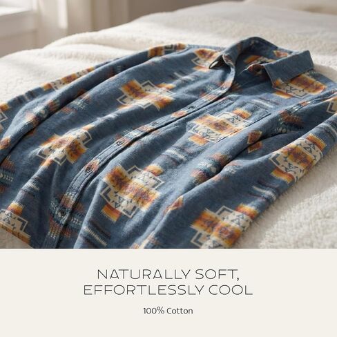 Pendleton The Perfect One Pocket Shirt for Women, Casual Long Sleeve Button Up Collared Blouse, Work Wear Top, Relaxed Fit in Kuwait