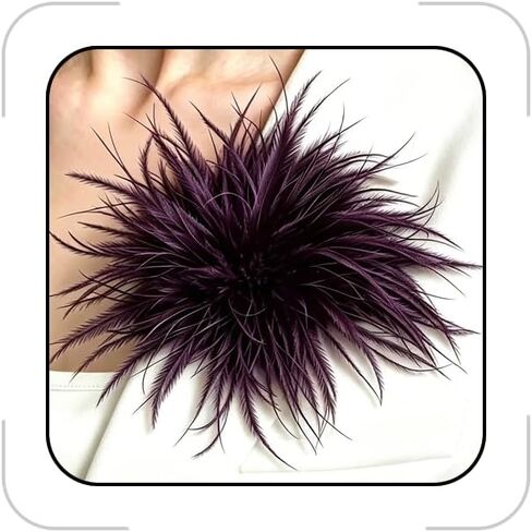 Feather Flower Brooches and Pins for Women Elegant Feather Brooch Floral Lapel Pins Dainty Shawl Pin Wedding Party Dance Dress Suit Accessories Jewelry Costume in Saudi Arabia