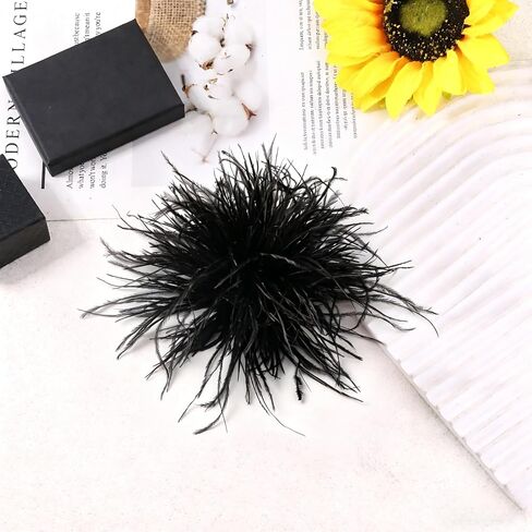 Feather Flower Brooches and Pins for Women Elegant Feather Brooch Floral Lapel Pins Dainty Shawl Pin Wedding Party Dance Dress Suit Accessories Jewelry Costume in Saudi Arabia