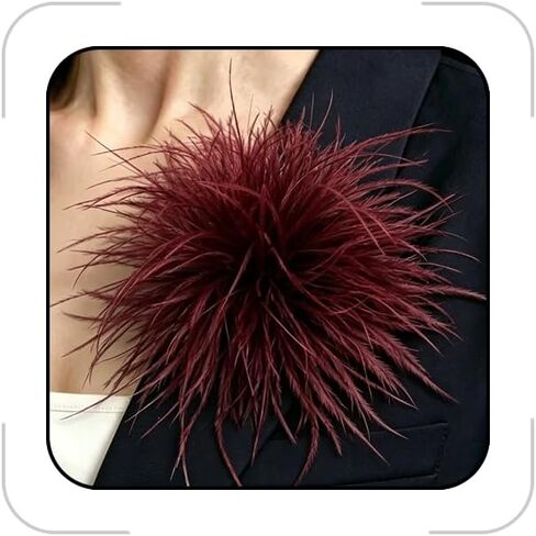 Feather Flower Brooches and Pins for Women Elegant Feather Brooch Floral Lapel Pins Dainty Shawl Pin Wedding Party Dance Dress Suit Accessories Jewelry Costume in Saudi Arabia