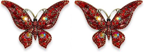 2 Pcs Crystal Rhinestone Butterfly Brooch,Elegant Butterfly Lapel Pins,Fashion Exquisite Crystal Animal Shape Brooches Lapel Pins,Dress Accessories Jewelry Gift for Women Daily Decoration in Saudi Arabia