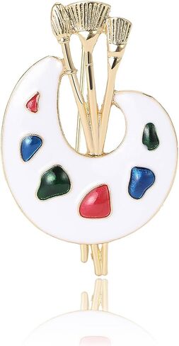 Elegant Artist Paint Palette Brooch Pin for Women Men Sparkling Colorful Crystal Enamel Brooch Gold-Plated Fashion Hat Bag Suit Tie Birthday Xmas Jewelry Gifts for Teachers Painters Art Lovers in Kuwait