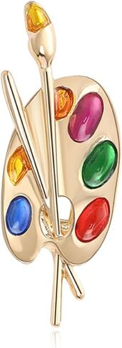 Elegant Artist Paint Palette Brooch Pin for Women Men Sparkling Colorful Crystal Enamel Brooch Gold-Plated Fashion Hat Bag Suit Tie Birthday Xmas Jewelry Gifts for Teachers Painters Art Lovers in Kuwait