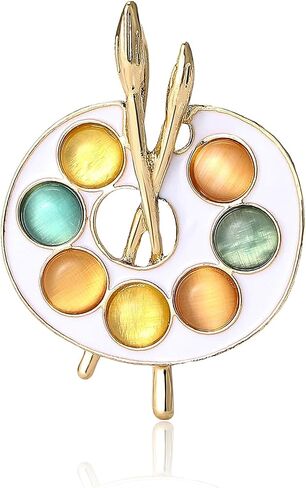 Elegant Artist Paint Palette Brooch Pin for Women Men Sparkling Colorful Crystal Enamel Brooch Gold-Plated Fashion Hat Bag Suit Tie Birthday Xmas Jewelry Gifts for Teachers Painters Art Lovers in Kuwait