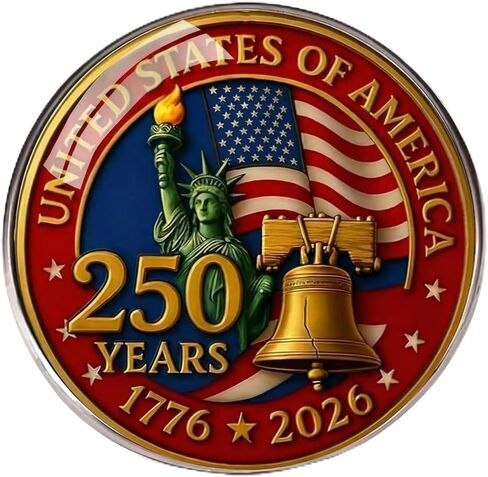 USA 250th Anniversary Lapel Pin, 1776-2026 Semiquincentennial Patriotic Brooch, American Flag Eagle Liberty Bell Stainless Steel Pin for Independence Day Veterans Day in Saudi Arabia