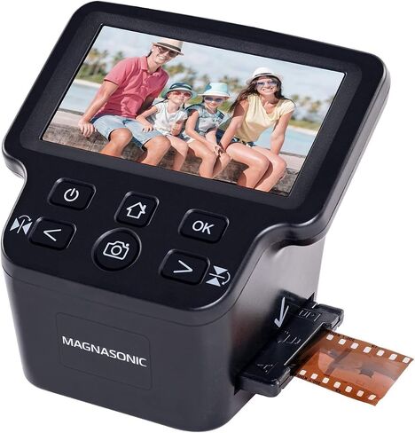 Magnasonic All-in-One 24mp Movie Movice مع عرض كبير 5 بوصات و HDMI ، يحول 35 مم/126/110/Super 8 و 135/126/110 إلى صور رقمية ، ذاكرة مدمجة (FS71) in Kuwait