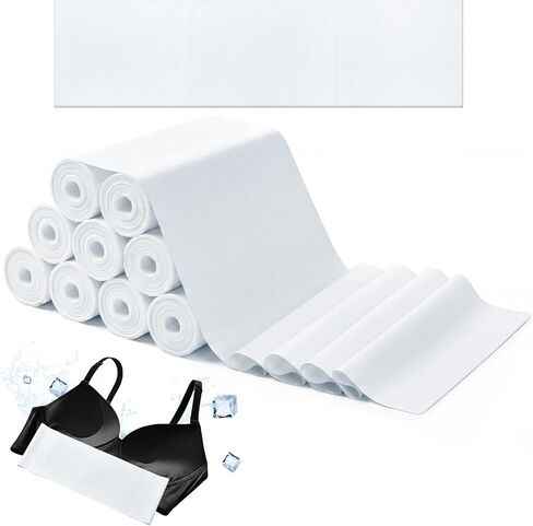 Toulite 10-Pack Reusable Cooling Nylon-Spandex Bra Liners for Sweat Boob Pads, Under Bust Quick Dry Bra Liners in Kuwait