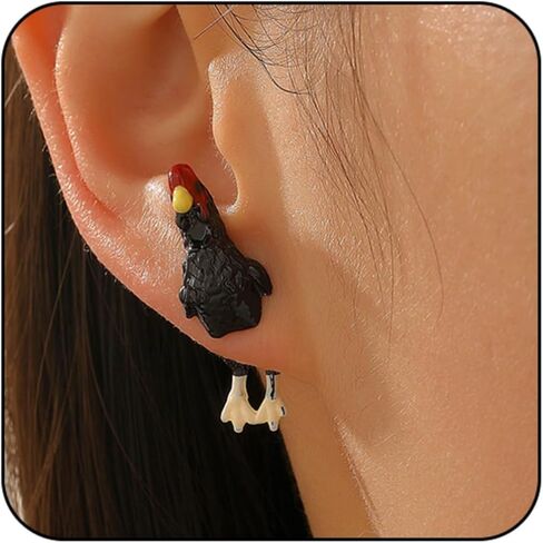 3D Hen Chicken Earrings for Women Funny Farm Animal Earrings Animal Jewelry in Kuwait