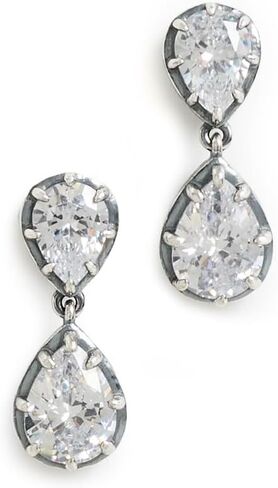 By Adina Eden Women's Cubic Zirconia Double Pear Encased Drop Stud Earrings in Saudi Arabia