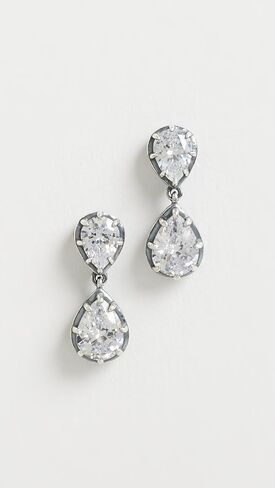 By Adina Eden Women's Cubic Zirconia Double Pear Encased Drop Stud Earrings in Saudi Arabia