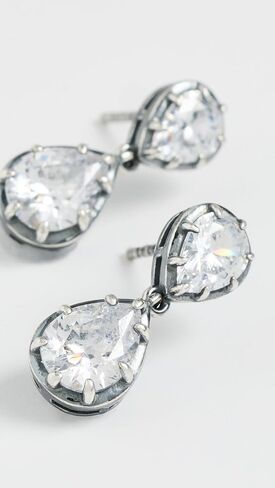 By Adina Eden Women's Cubic Zirconia Double Pear Encased Drop Stud Earrings in Saudi Arabia