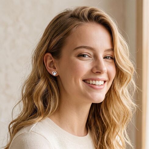 Tooth Stud Earrings 18k White Gold Opal Teeth Earrings Tooth Jewelry For Women Female Dentist Gift in Saudi Arabia