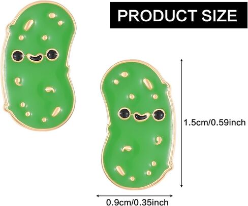 Pickle Earrings For Women,Cute Pickle Enamel Studs,Green Enamel with Gold Trim,Funny Cucumber Statement Earrings,Jewelry Gifts for Women in Saudi Arabia