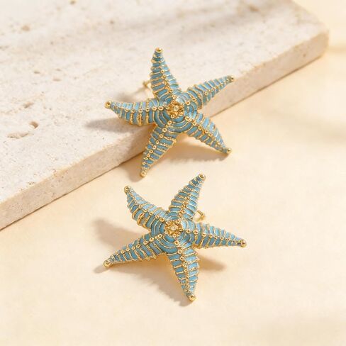 Bold Starfish Stud Earrings for Women, Unique Ocean Themed Big Sea Star Statement Earring Jewelry Gifts for Summer Beach Party Everyday Wear in Kuwait