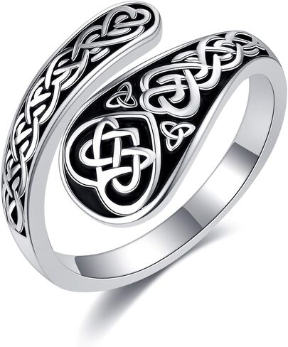 YAFEINI Spoon Rings for Women S925 Sterling Silver Vintage Celtic Knot Spoon Ring Adjustable Thumb Rings Celtic Jewelry Gifts for Women in Kuwait