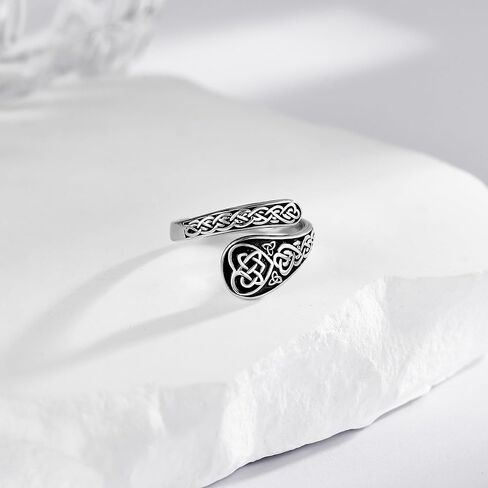 YAFEINI Spoon Rings for Women S925 Sterling Silver Vintage Celtic Knot Spoon Ring Adjustable Thumb Rings Celtic Jewelry Gifts for Women in Kuwait