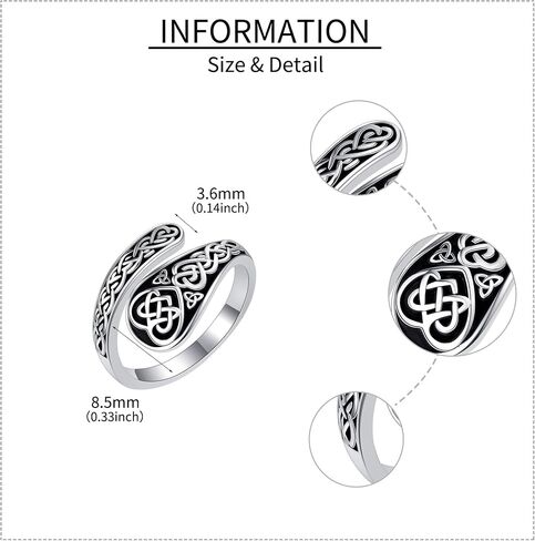 YAFEINI Spoon Rings for Women S925 Sterling Silver Vintage Celtic Knot Spoon Ring Adjustable Thumb Rings Celtic Jewelry Gifts for Women in Kuwait