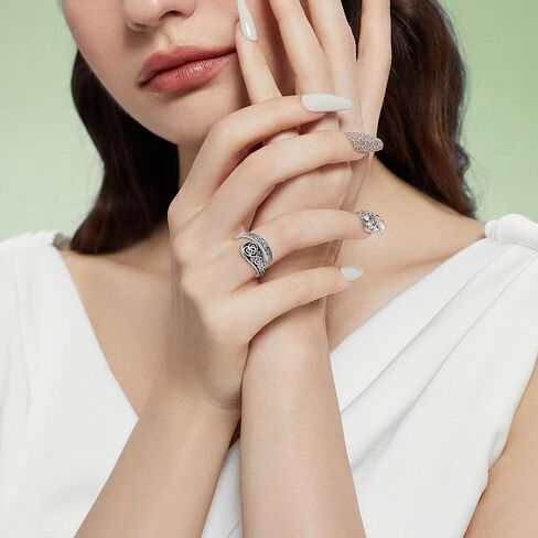 YAFEINI Spoon Rings for Women S925 Sterling Silver Vintage Celtic Knot Spoon Ring Adjustable Thumb Rings Celtic Jewelry Gifts for Women in Kuwait