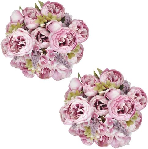2pcs Artificial Flowers Garland 6FT Silk Peony Vine with Eucalyptus Leaves Faux Floral Garlands for Wedding Arch Door Wall Hanging Party Home Decoration (White) in Saudi Arabia
