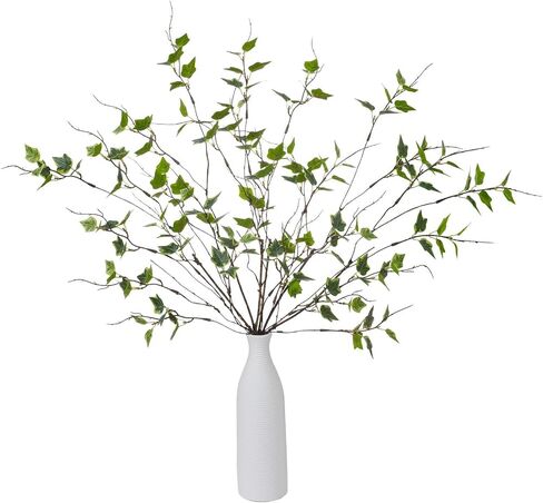 ucky 20Inch 6 Pcs Artificial Greenery Stems Artificial Branches for Vase Fake Plants Fake Leaves Faux Greenery for Home Decor Table Centerpieces (20IN-SPL Gray White Green, 6PCS) in Kuwait