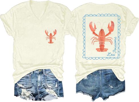 Retro Lobster T-Shirt, Lobster Lover Shirt for Women Men in Saudi Arabia