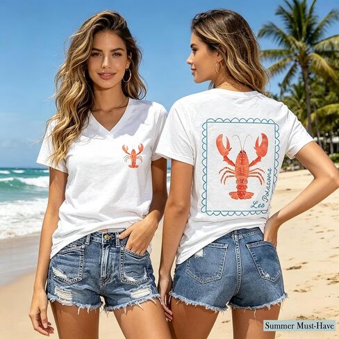 Retro Lobster T-Shirt, Lobster Lover Shirt for Women Men in Saudi Arabia