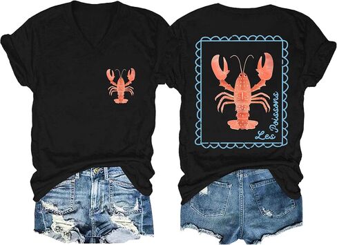 Retro Lobster T-Shirt, Lobster Lover Shirt for Women Men in Saudi Arabia