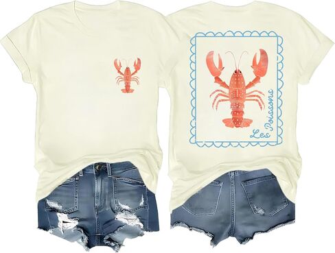 Retro Lobster T-Shirt, Lobster Lover Shirt for Women Men in Saudi Arabia