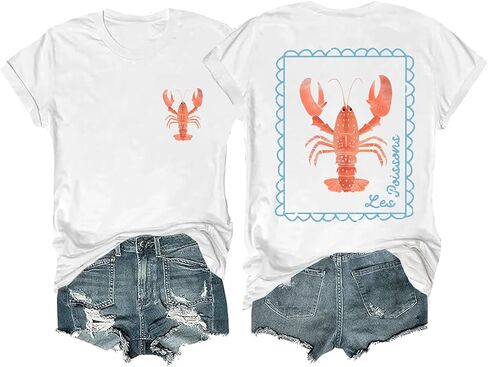 Retro Lobster T-Shirt, Lobster Lover Shirt for Women Men in Saudi Arabia