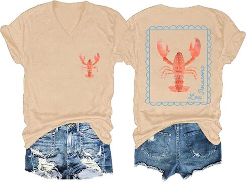 Retro Lobster T-Shirt, Lobster Lover Shirt for Women Men in Saudi Arabia