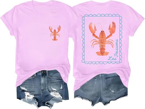 Retro Lobster T-Shirt, Lobster Lover Shirt for Women Men in Saudi Arabia