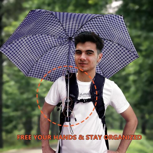 9-Piece Tactical Hiking Pole Holder -3.0mm Heavy Duty Backpack Umbrella Holder Hands Free, Khaki,Orange,Black Elastic Rope Buckle | Hiking, Mountaineering, Camping Backpack Accessory Gift. in Kuwait