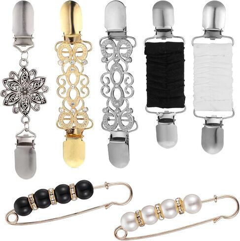 7 PCS Clothing Cinch Clips, Vintage Waist Cincher Clip Retro Dress Clips Back Cinch Set, Pant Waist Tightener Shirt Tightener Clip Fit Sweater, Shawl, Cardigan, Dress, Pant, Clothes for Women in Saudi Arabia