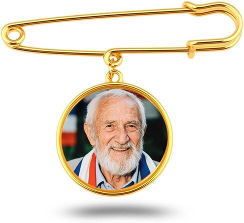 Graduation Photo Frames Pins for Graduates Round Frame Photo Brooch for Funeral Memorial Boutonniere Pins for Loss of Mom Dad Memorial Picture Frame Brooch for Bridal Bouquet Charms Gold in Saudi Arabia