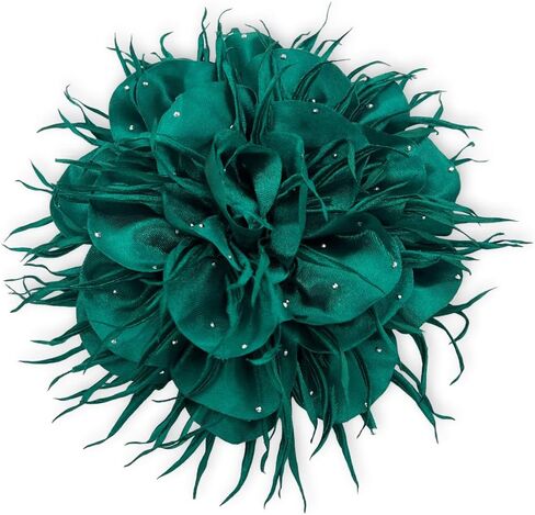 Dainty Feather Flower Large Brooch Pin for Women Elegant rose Floral Lapel Pins Shawl Dress Suit Clothes Wedding Party Banquet Fashion Jewelry Accessories in Saudi Arabia